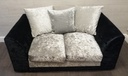 lovely neat silver and black pillow back sofa