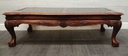 large mahogany glazed top coffee table