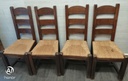SET OF FOUR SOLID LADDER BACK DINING CHAIRS