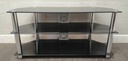 QUALITY LARGE BLACK GLASS TV STAND