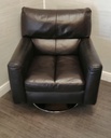 Quality leather swivel armchair
