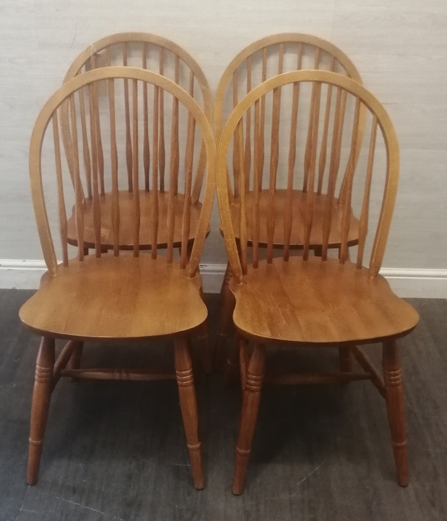 SET OF four hoop BACK DINING CHAIRS