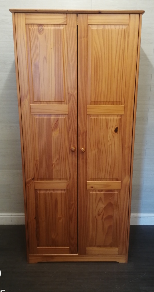 Two door pine wardrobe