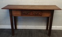 Great two drawer rustic dark solid wood console table