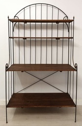 [HF11232] Metal Display Bookcase with Wooden Shelves