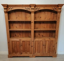 [HF11662] large double pine cupboard base bookcase