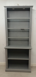 [HF12032] tall grey shabby chic bookcase/ disply unit