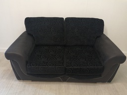 [HF12480] black two seater sofa