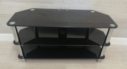 [HF12651] QUALITY LARGE BLACK GLASS TV STAND