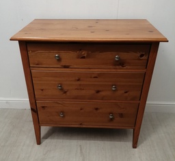 [HF12801] modern pine three drawer chest