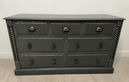[HF12936] lovely painted seven drawer pine chest