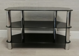 [HF12958] black glass tv stand