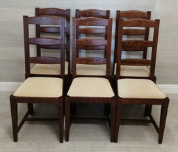 [HF14405] SET OF SIX SOLID LADDER BACK DINING CHAIRS