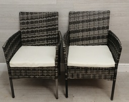 [HF14493] pair of grey toned garden chairs