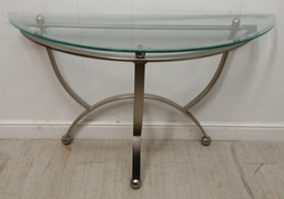 [HF14578] Lovely half moon glass top console table