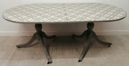 [HF14602] Manhattan grey two part diniNG table