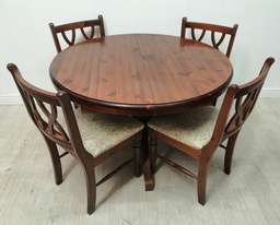 [HF14694] extending ducal pine table and 4 chairs