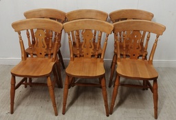 [HF14723] 6 X FIDDLE BACK DINING CHAIRS