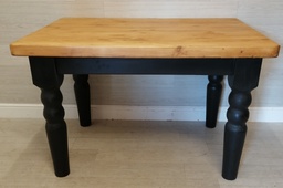 [HF14775] solid pine ‘NATURAL CHARCOAL’ painted  DINING TABLE