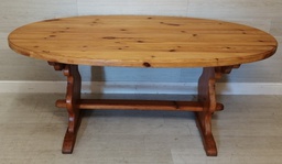 [HF14749] solid pine OVAL PINE DINING TABLE