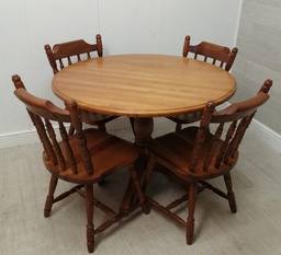 [HF14781] PINE TABLE AND 4 CHAIRS