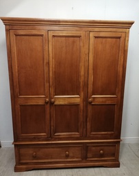 [HF14873] SOLID WOOD TRIPLE SIZE WARDROBE WITH DRAWERS