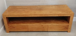 [HF14988] great long oak style tv bench