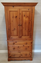 [HF14905] solid pine wardrobe with three drawers