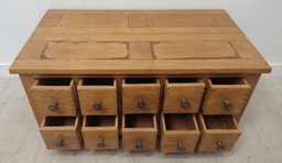[HF15008] lovely ten drawer oak veener coffee table