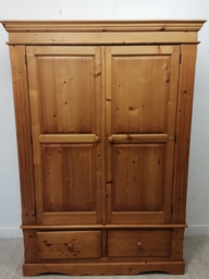 [HF15044] solid pine large double wardrobe with drawers