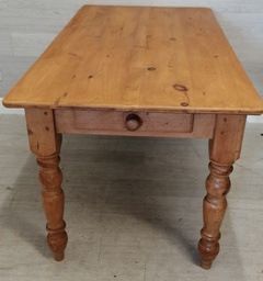 [HF15140] SOLID PINE DINING TABLE WITH DRAWER