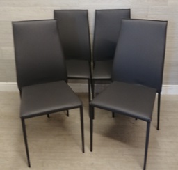 [HF15254] set of four leather grey BONTEMPI  CASA DINING CHAIRS