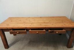 [HF15314] 7ft PINE DINING TABLE WITH DRAWERS