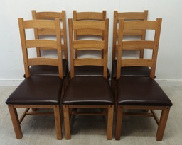 [HF15368] 6 X LADDER BACK DINING CHAIRS