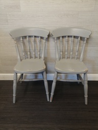 [HF15433] pair of shabby chic grey dining chairs