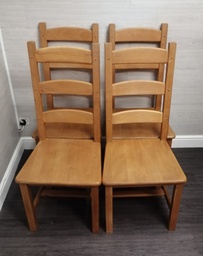 [HF15463] FOUR X SOLID LADDER BACK DINING CHAIRS