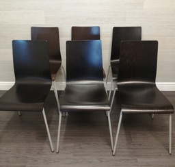 [HF15501] set of six modern stacking dining chairs