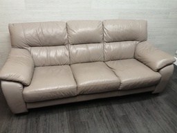 [HF15495] quality leather three seater sofa