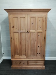 [HF15609] QUALITY SOLID PINE DOUBLE WARDROBE