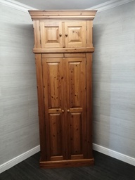 [HF15671] PINE Quality TOP BOX DOUBLE WARDROBE