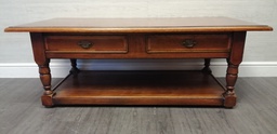 [HF15721] large quality Oak Coffee Table with two Drawers