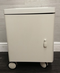 [HF15999] white gloss bedside on wheels