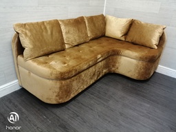 [HF16068] lovely neat gold corner sofa