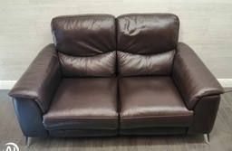 [HF16171] modern brown leather ELECTRIC TWO SEATER RECLINER SOFA