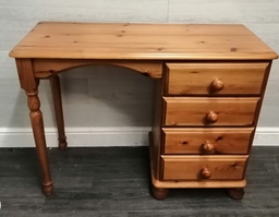 [HF16221] solid PINE FOUR DRAWER DESK / DRESSING TABLE