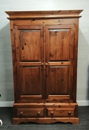 [HF16219] rustic pine double wardrobe