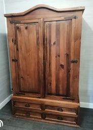 [HF16235] large mexican pine rustic wardrobe