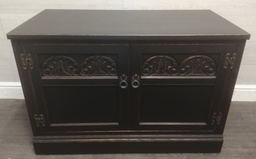 [HF16241] Shabby chic black tv unit/cupboard