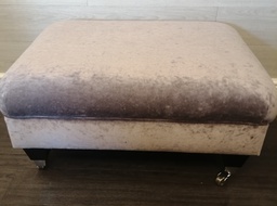 [HF16247] lovely crush velvet grey coffee table footstool