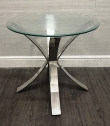 [HF16395] very stylish round glass top side table